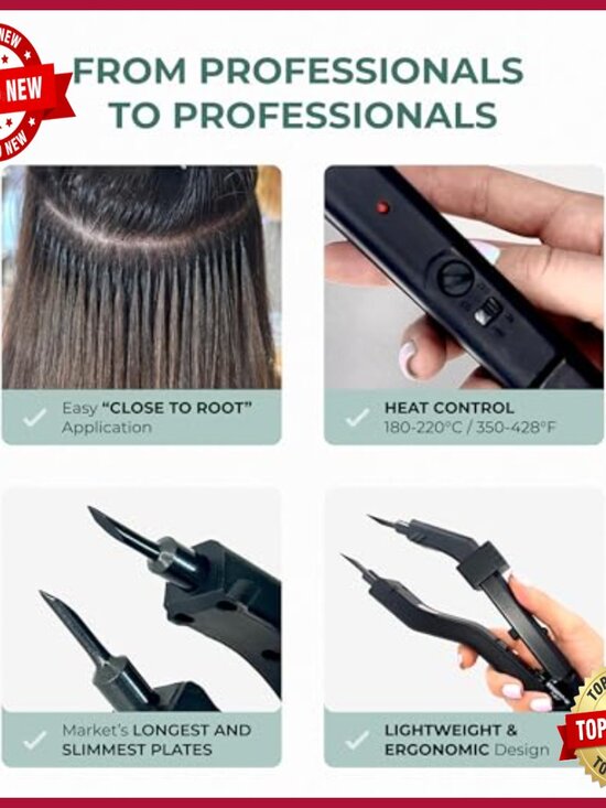 Professional Keratin Fusion Tool for Hair Extensions Slim Heating Plates main image 6